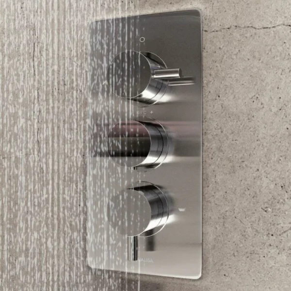 Aqualisa Dream Round Three Outlet Thermostatic Shower Mixer with Adjustable Head, Wall Fixed Head And Bath Filler - Chrome - Image 4