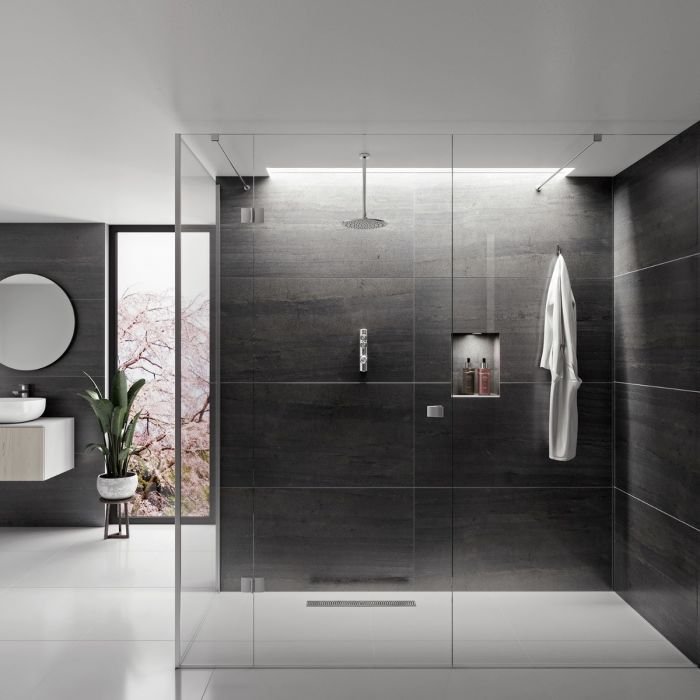 Aqualisa I system One Outlet Concealed Digital Shower With Ceiling Fixed Shower Head - Hp Combi - Chrome