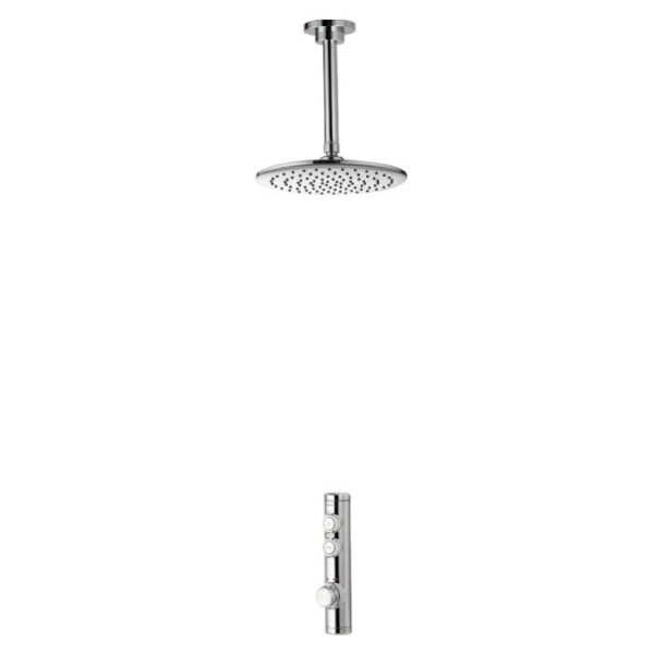 Aqualisa I system One Outlet Concealed Digital Shower With Ceiling Fixed Shower Head - Gravity Pumped - Chrome - Image 4