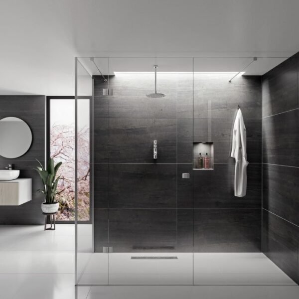 Aqualisa I system One Outlet Concealed Digital Shower With Ceiling Fixed Shower Head - Gravity Pumped - Chrome