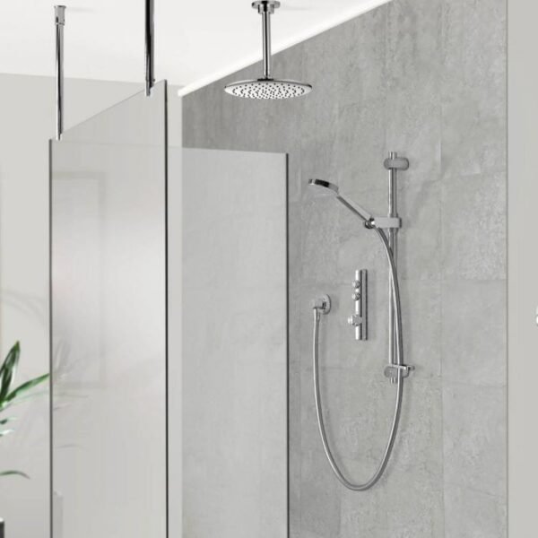 Aqualisa I system Smart One Outlet Concealed Digital Shower Kit With Adjustable And Ceiling Shower Head - Gravity Pumped - Chrome - Image 2