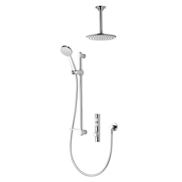 Aqualisa I system Smart One Outlet Concealed Digital Shower Kit With Adjustable And Ceiling Shower Head - Gravity Pumped - Chrome - Image 4