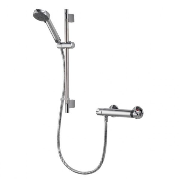 Aqualisa Midas 100 One Outlet Thermostatic Bar Shower Valve With Slide Rail Kit - Chrome - Image 3