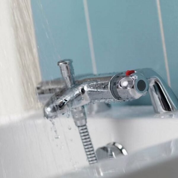 Aqualisa Midas 100 Thermostatic Bath Shower Mixer With Slide Rail Kit - Chrome - Image 2