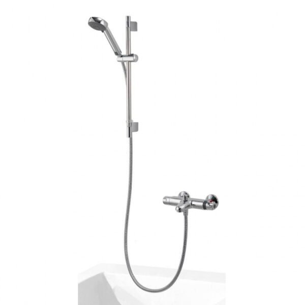 Aqualisa Midas 100 Thermostatic Bath Shower Mixer With Slide Rail Kit - Chrome - Image 4
