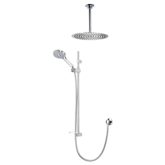 Aqualisa Vita Adjustable Shower Handset With 250mm Round Ceiling Fixed Shower Head - Chrome - Image 4