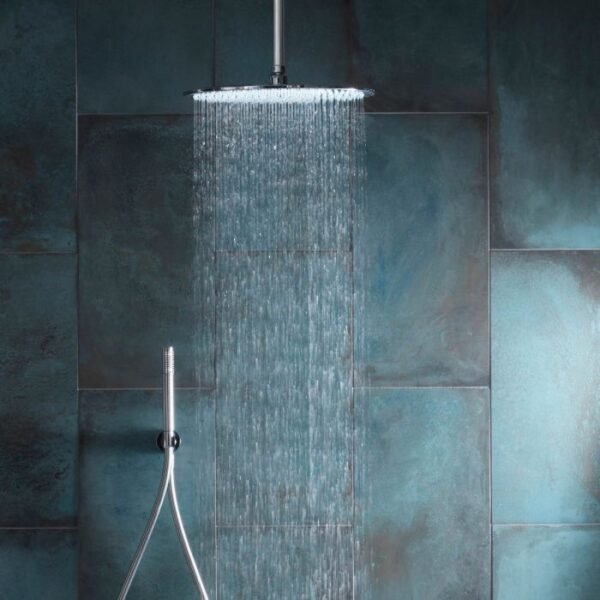 Aqualisa Options Metal Shower Handset With 250mm Round Ceiling Fixed Shower Head - Chrome