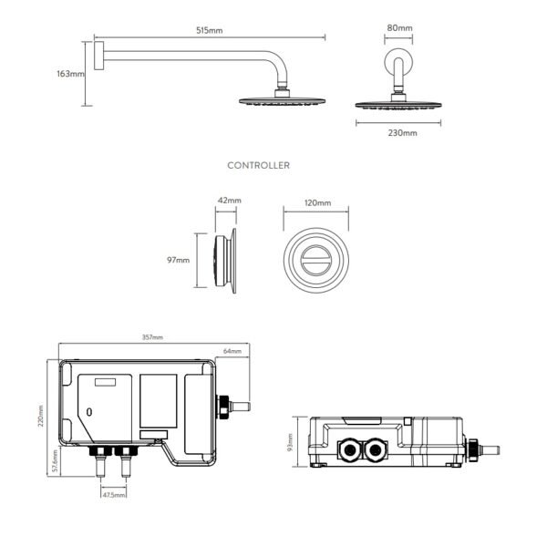 Aqualisa Quartz Classic Smart Digital Concealed Shower With Fixed Head - HP - Combi - Chrome - Image 2