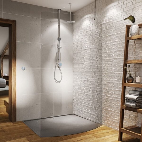 Aqualisa Quartz Classic 2 Outlet Digital Shower Valve With Exposed Riser Rail And Ceiling Head - Chrome - Image 5