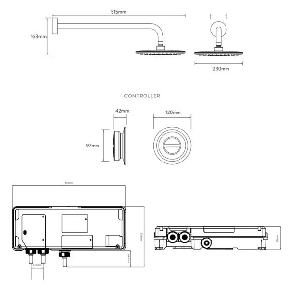 Aqualisa Quartz Classic Smart One Outlet Digital Concealed Shower With Fixed Wall Head - Gravity Pumped - Chrome - Image 5