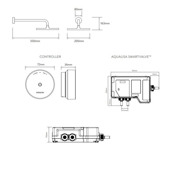 Aqualisa Quartz Blue Smart One Outlet Digital Concealed Shower With Fixed Head - Chrome - Image 5