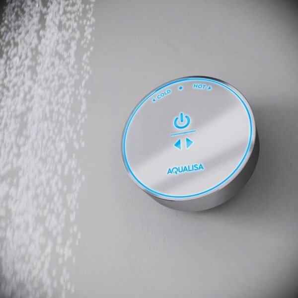 Aqualisa Quartz Digital One Outlet Concealed Shower Valve With Slide Rail Kit And Bath Filler - Gravity Pumped - Chrome - Image 2