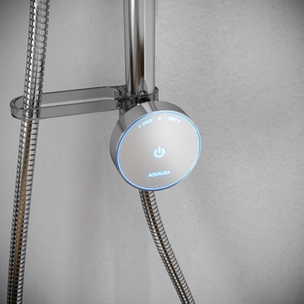 Aqualisa Quartz Blue Smart Exposed Shower Slide Rail Kit - Gravity Pumped - Chrome - Image 2