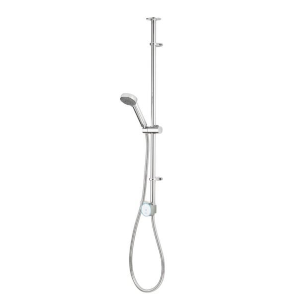 Aqualisa Quartz Blue Smart Exposed Shower Slide Rail Kit - Gravity Pumped - Chrome