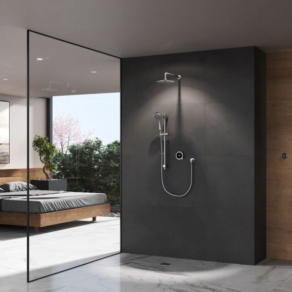 Aqualisa Quartz Touch 2 Outlet Smart Digital Concealed Shower Valve With Kit - Gravity Pumped - Chrome - Image 6
