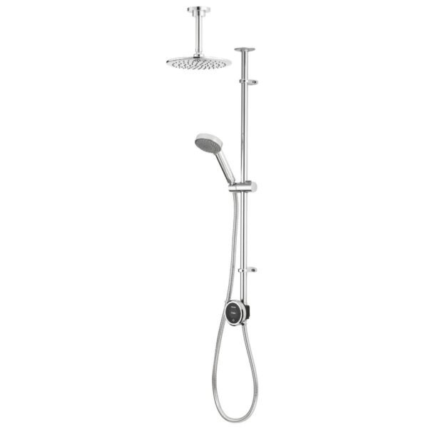 Aqualisa Quartz Touch 2 Outlet Smart Digital Exposed Shower Valve With Shower Kit - Gravity Pumped - Chrome