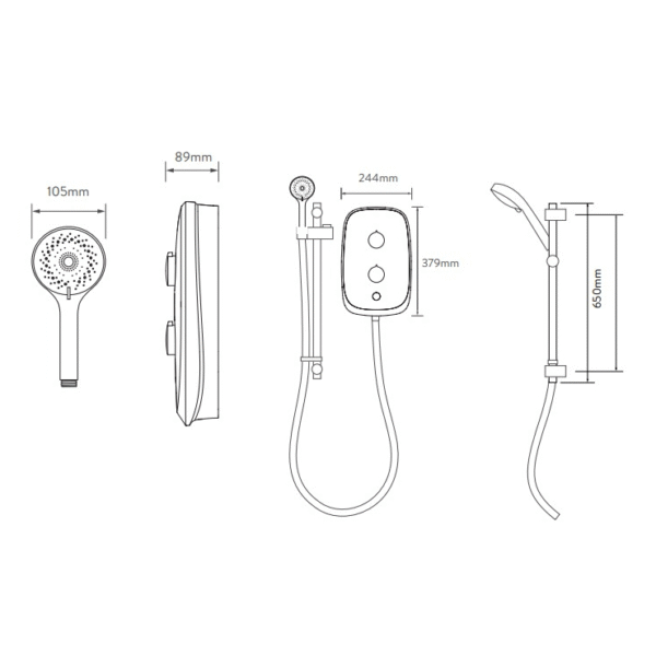 Aqualisa Evolve Electric Shower With Adjustable Head - 10.5kW - Image 8