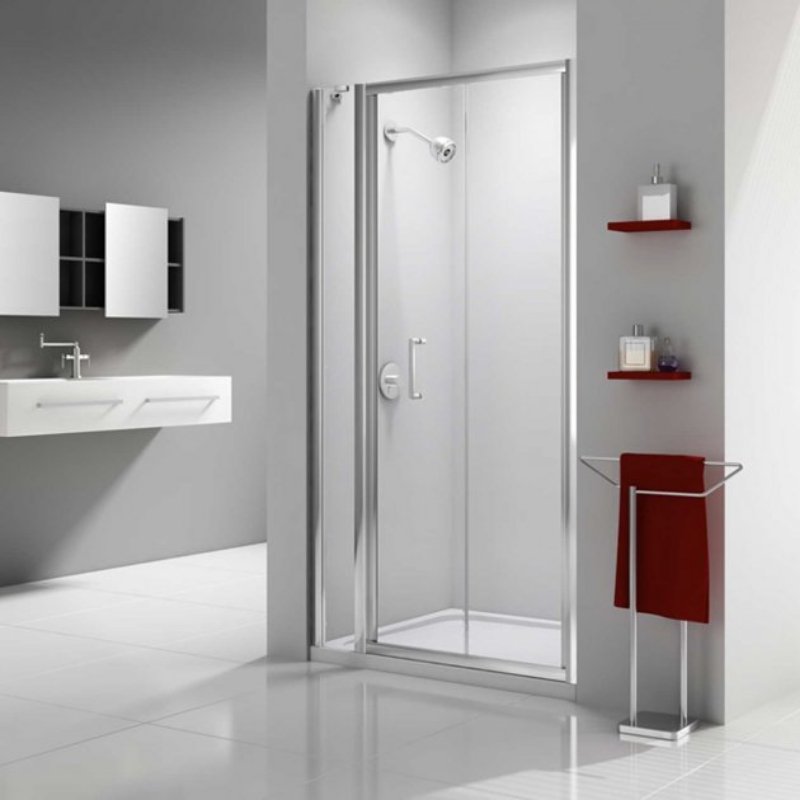 Merlyn Ionic Express Recessed Bifold Shower Door And Inline Panel - Chrome