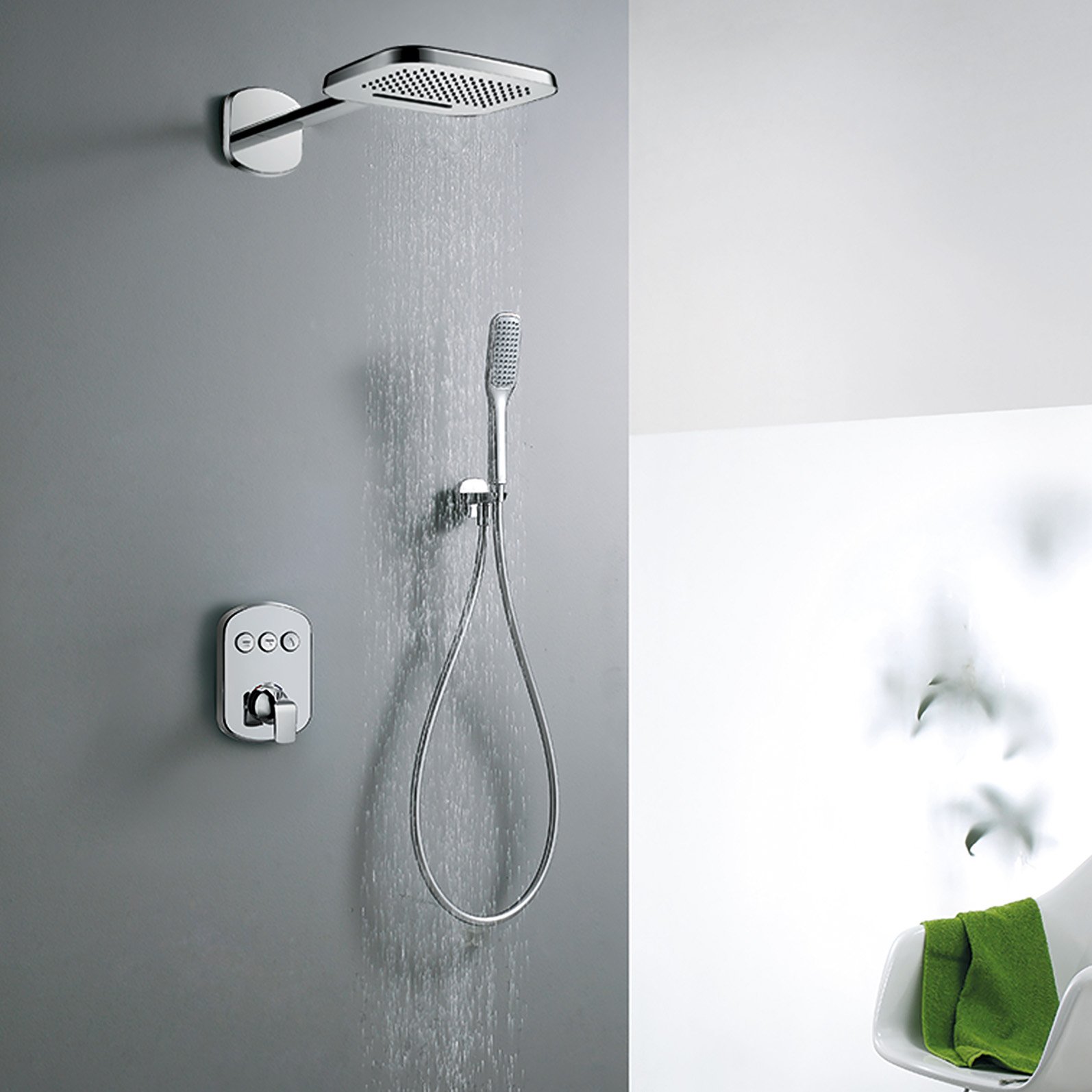 Flova Fusion 3 Outlet Concealed Shower Kit - Chrome - Image 2