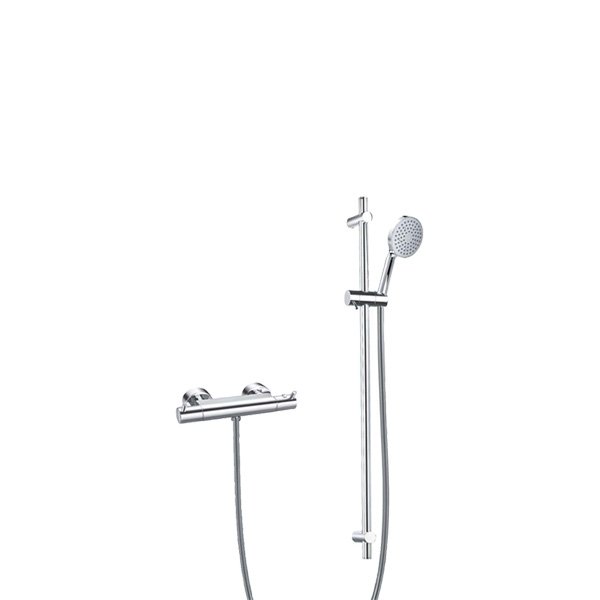 Flova Levo Thermostatic 1 Outlet Exposed Shower Kit - Chrome