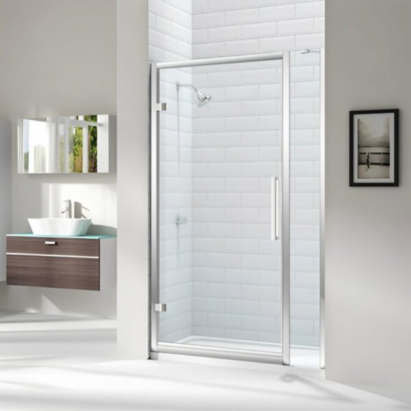 Merlyn 8 Series Recessed Hinged Shower Door And Inline Panel - Chrome