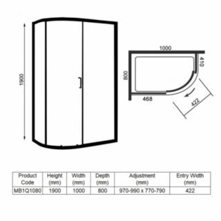 Merlyn Mbox 2 Door Offset Quadrant Shower Enclosure - Image 2