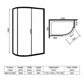 Merlyn Mbox 2 Door Offset Quadrant Shower Enclosure - Image 3