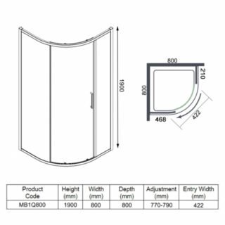 Merlyn Mbox 1 Door Quadrant Shower Enclosure - Image 2