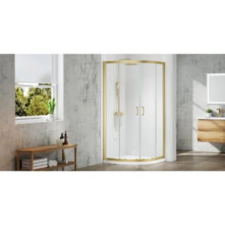 Merlyn Mbox Double Door Quadrant Shower Enclosure - 800mm X 800mm, Brushed Brass