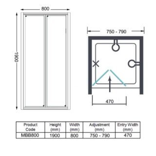 Merlyn Mbox Recessed Bifold Shower Door - Image 4