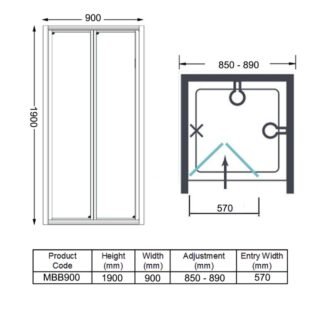 Merlyn Mbox Recessed Bifold Shower Door - Image 5