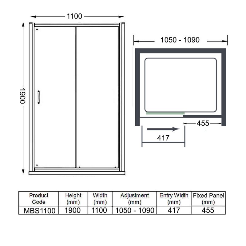 Merlyn Mbox Recessed Sliding Shower Door - Image 3