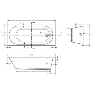 Tissino Angelo Premium Slim Round Single Ended Bath - Image 3