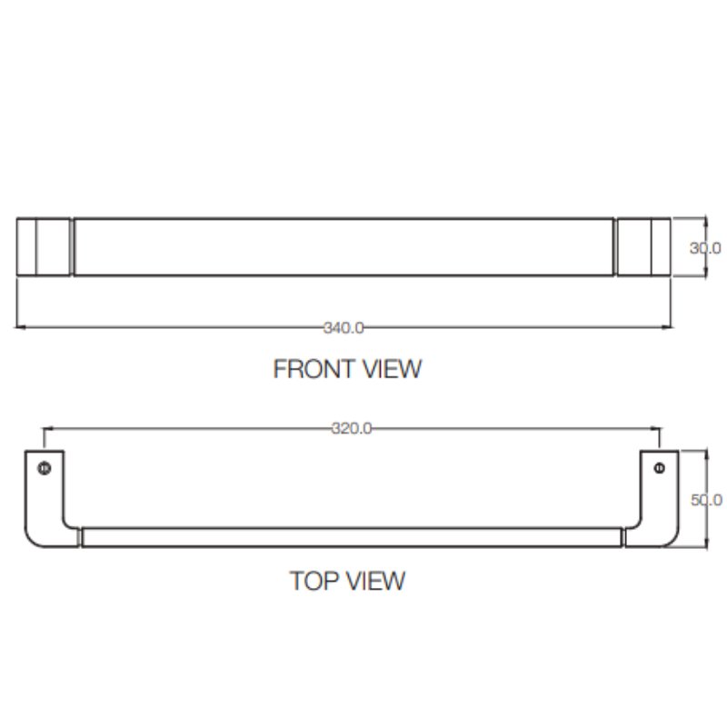 Tissino Carlos Towel Bar - 320mm - Image 2