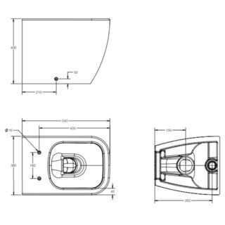 Tissino Davoli Back To Wall Rimless Soft Square Pan & Wrap Seat With Hinge Cover Caps - Image 2