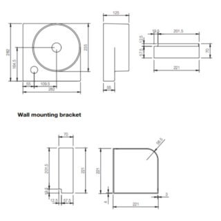 Tissino Davoli Basin With Support Arm and Waste - 280mm Wide - Image 2