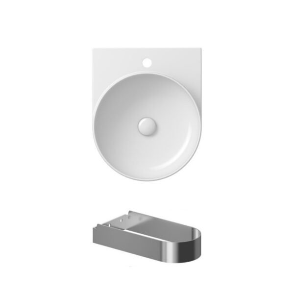 Tissino Davoli Basin With Support Arm and Waste - 400mm Wide