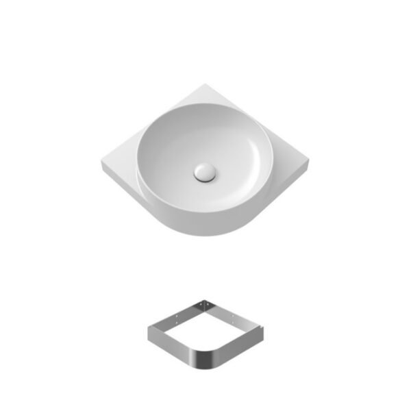 Tissino Davoli Basin With Support Arm and Waste - 450mm Wide