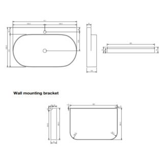Tissino Davoli Basin With Support Arm and Waste - 800mm Wide - Image 3