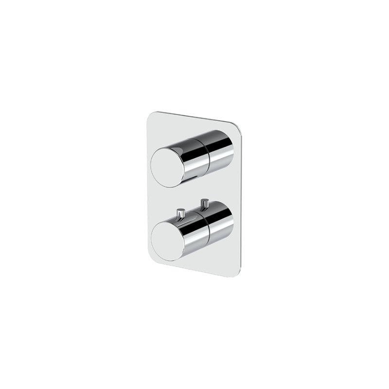 Tissino Vario Round 2-way Thermostatic Concealed Shower Valve Handles and Plate
