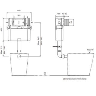 Tissino Rocco2 Pneumatic Concealed Cistern - Top or Front Flush - Image 2