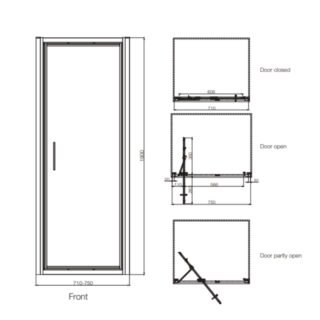 Tissino Rivelo In-fold Shower Door - Image 5
