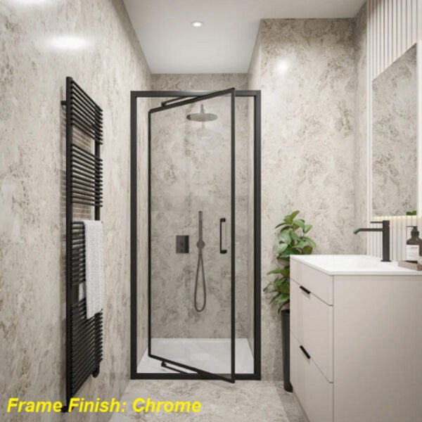 Tissino Rivelo in-fold shower door - Chrome
