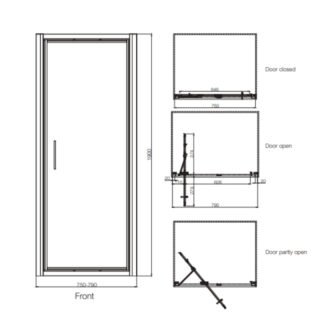 Tissino Rivelo In-fold Shower Door - Image 6