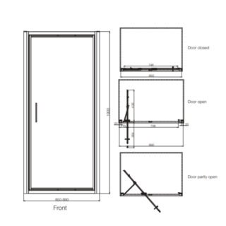 Tissino Rivelo In-fold Shower Door - Image 7