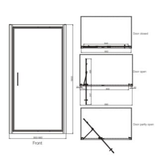 Tissino Rivelo In-fold Shower Door - Image 8