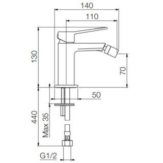 Tissino Bidet Mixer Tap With Angled Handle - Image 2