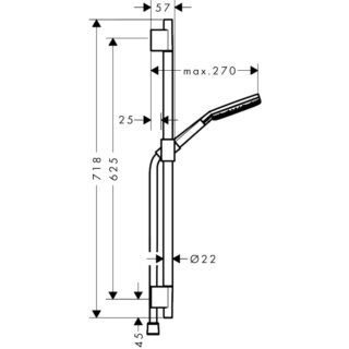 Hansgrohe Raindance Alive Select S 1-Outlet Shower Set 125 3Jet Ecosmart With Shower Bar Unica S Puro 65 Cm - Image 5