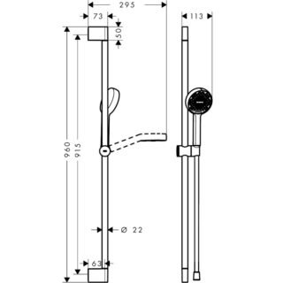 Hansgrohe Activera S Shower Set 95 1Jet Ecosmart With Shower Bar 90 Cm - Image 5