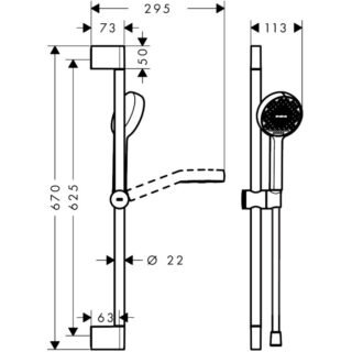 Hansgrohe Activera Select S Shower Set 95 2Jet Ecosmart With Shower Bar 65 Cm - Image 5